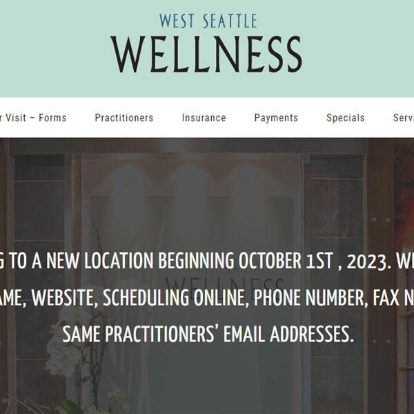 West Seattle Wellness site by WebCami