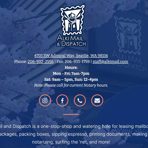 Alki Mail website by WebCami