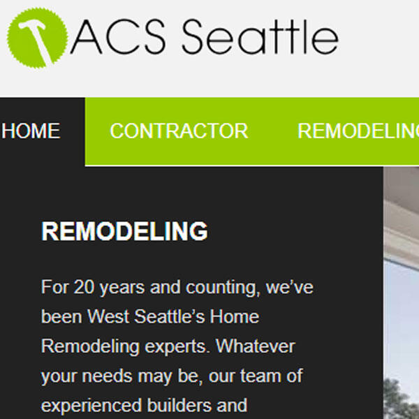 West Seattle Remodel Contractor website by WebCami