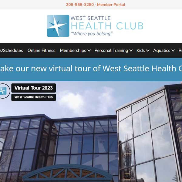 West Seattle Health Club website by WebCami