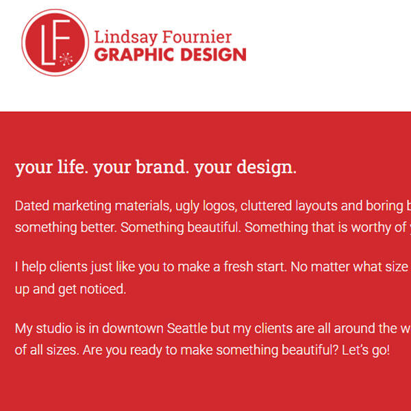 Lindsay Fournier Graphic Design website by WebCami