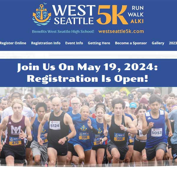 West Seattle 5K Fundraiser website by WebCami