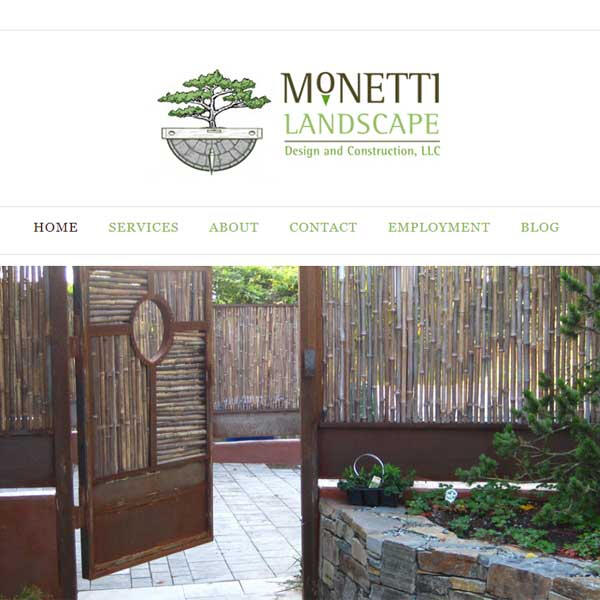 Monetti Landscape website by WebCami